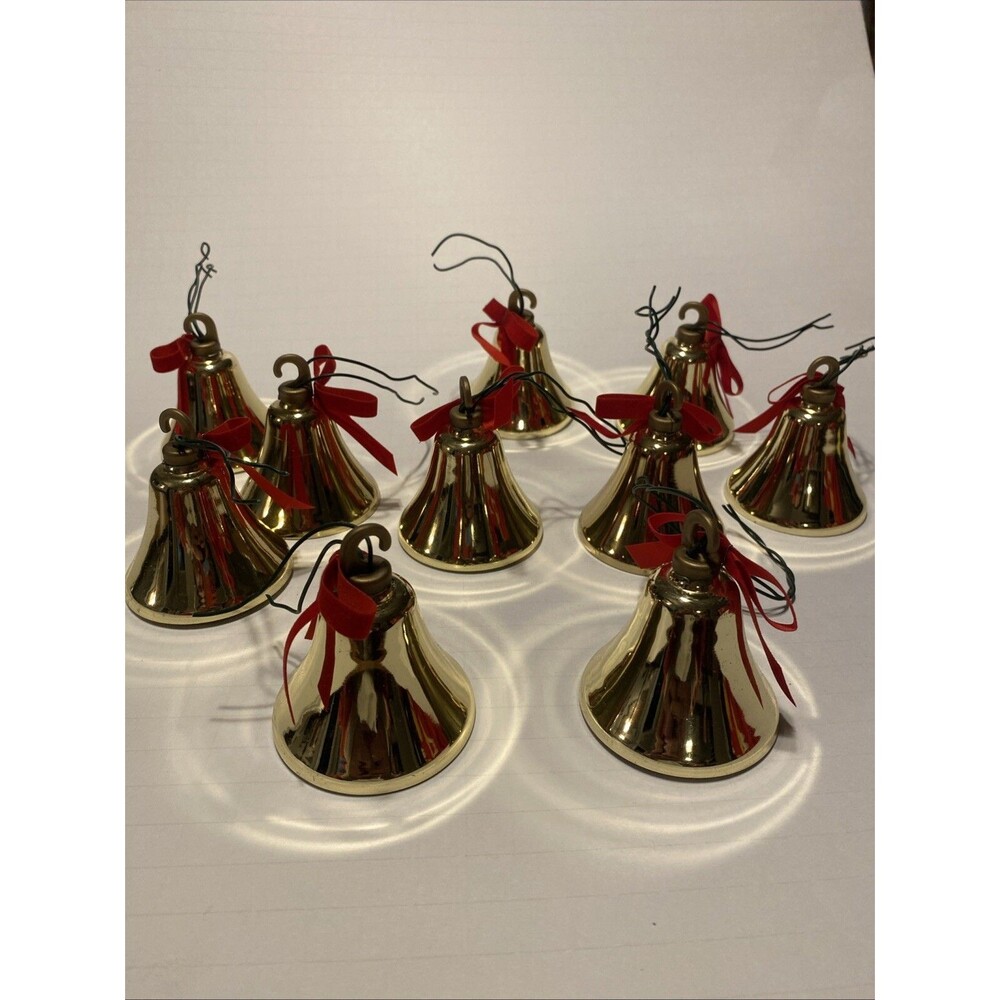10 Brass Christmas Bells For String Light Repair Crafting Ornament Holiday 2"
